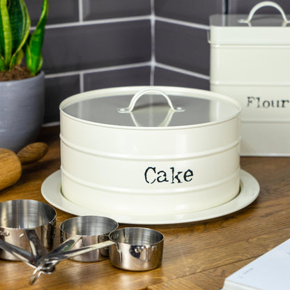 Cream Vintage Metal Cake Tin