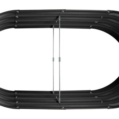 120cm x 60cm Rounded Galvanised Steel Raised Garden Bed