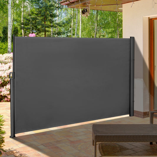 Retractable Sun Side Awning Screen Fence Patio Garden Wall Balcony Screening Panel Outdoor Blind Privacy Divider 3x1.8M