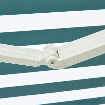 Manual Retractable Awning Size 3M X2.5M-Green/White Stripes