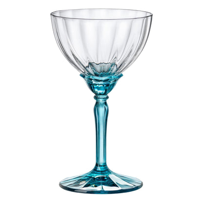 240ml Blue Florian Champagne Saucers - Pack of Six