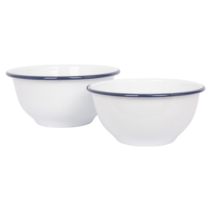 White Enamel Mixing Bowl Set