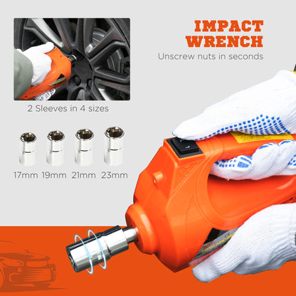 Auto 12Vv DC 5 Ton Electric Car Jack & Impact Wrench With Protective Carry Case by Durhand