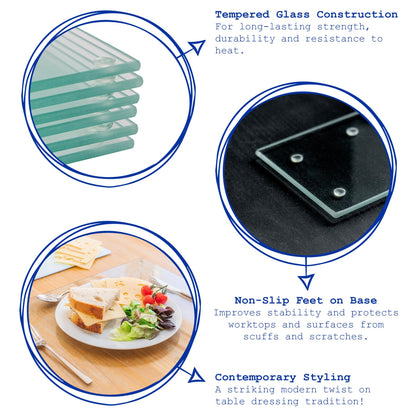 12pc 30cm x 20cm Glass Placemats & Coasters Set