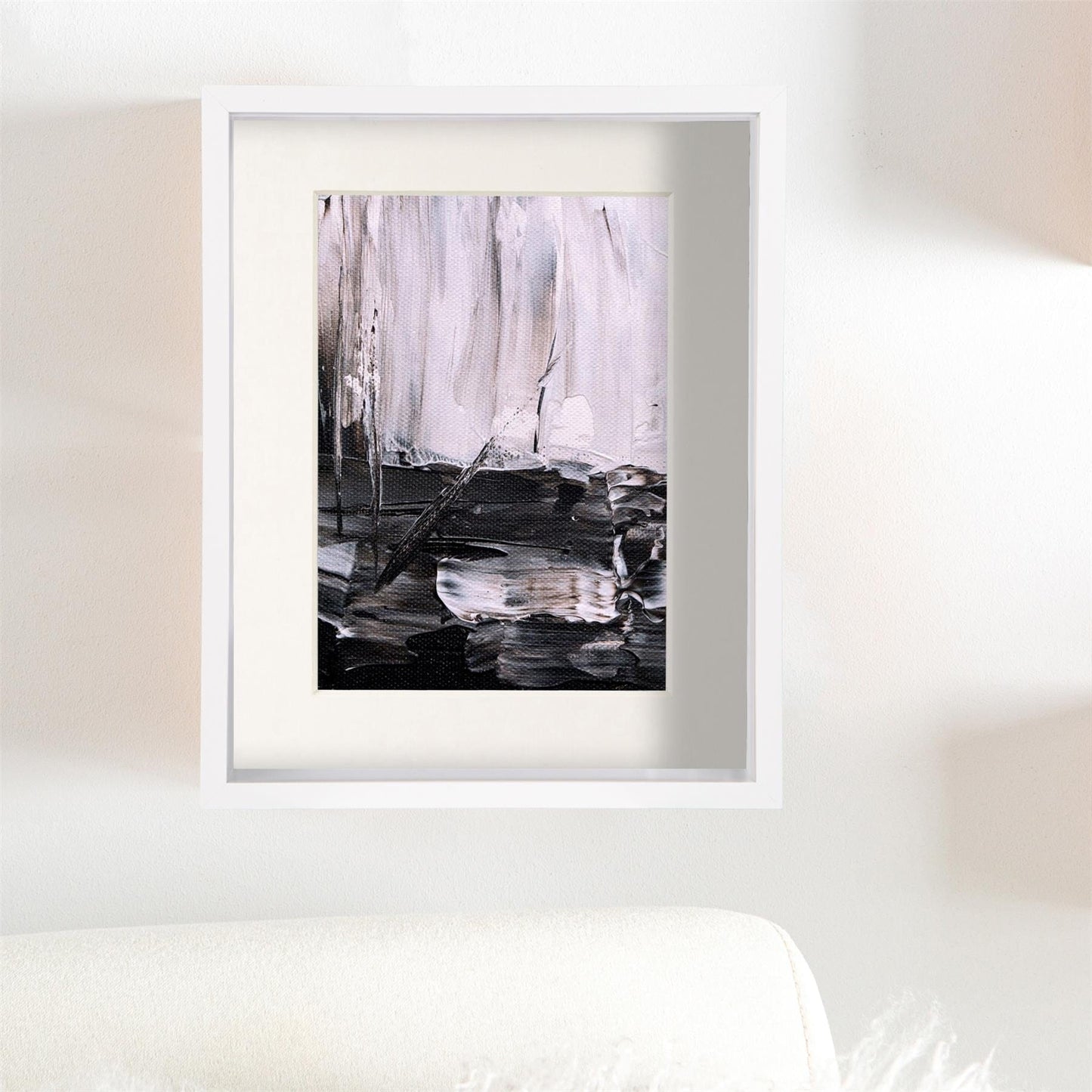 8" x 10" White 3D Deep Box Photo Frame - with 5" x 7" Mount