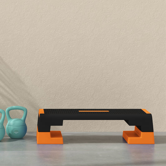 15cm/20cm/25cm Exercise Stepper for Home Workout, Aerobic Step Platform, Orange | SPORTNOW