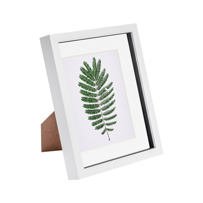 8" x 10" White 3D Box Photo Frame - with 5" x 7" Mount