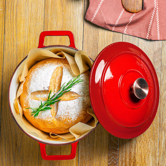 4.5L Red Ombre Cast Iron Casserole Dish