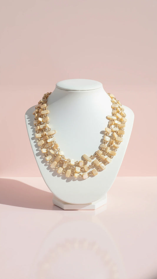 Resin Boho Layered Beaded Necklace