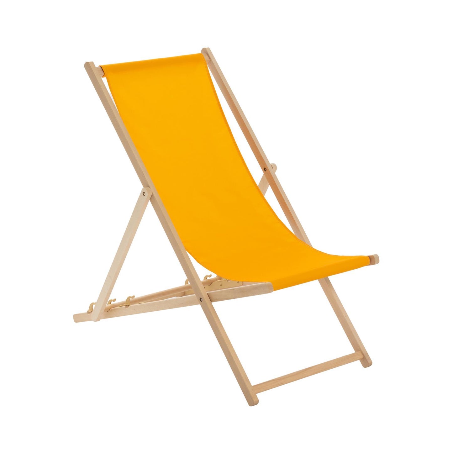 Orange Folding Wooden Deck Chair