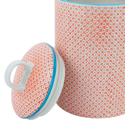 Hand Printed Stoneware Biscuit Barrels - Pack of Three