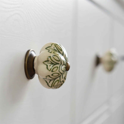 Vintage Floral Ceramic Cabinet Knob