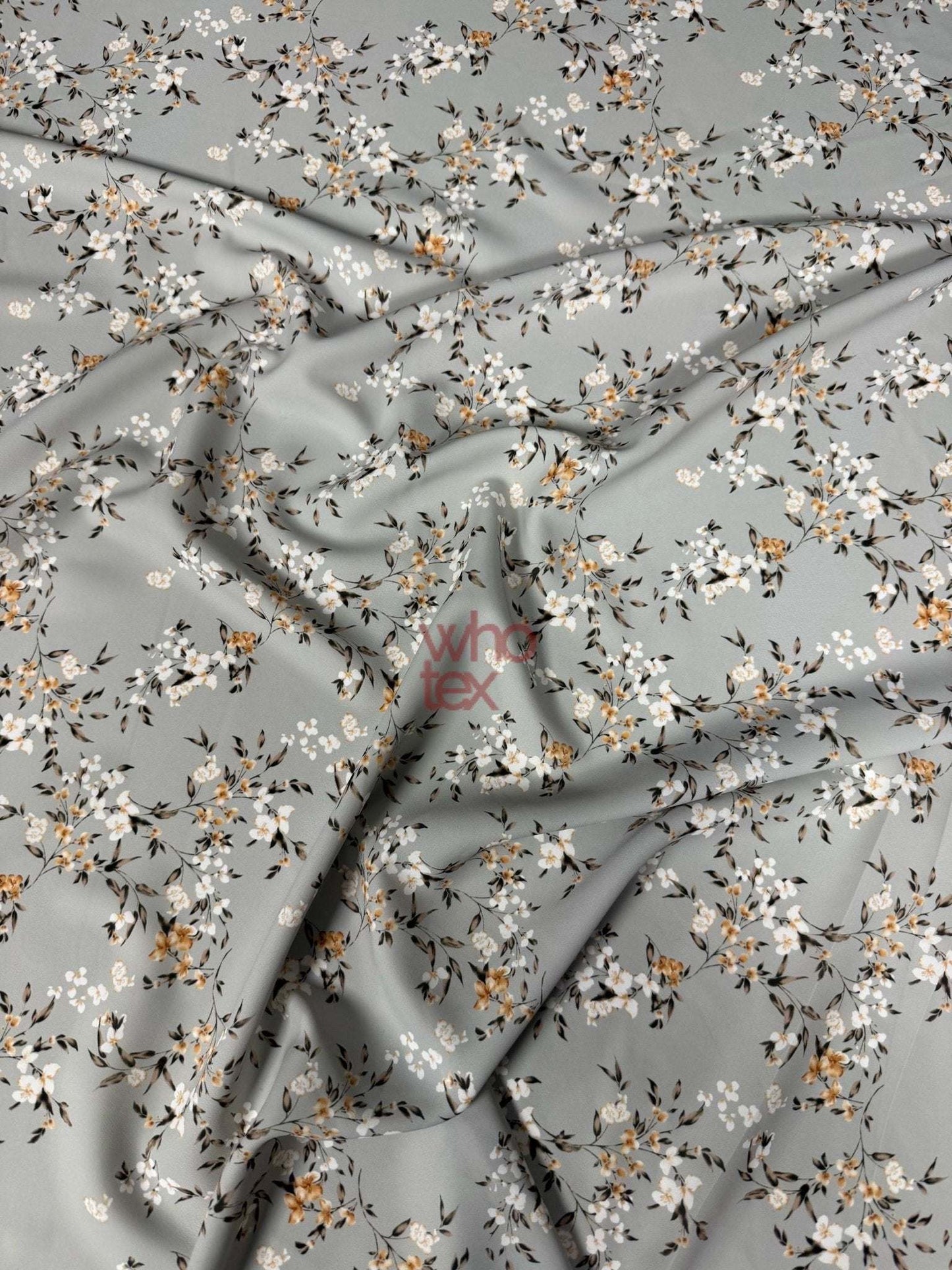 Delicate Cherry Blossom Print Fabric – Available in Satin, Crepe, Spandex & Chiffon | By Metre