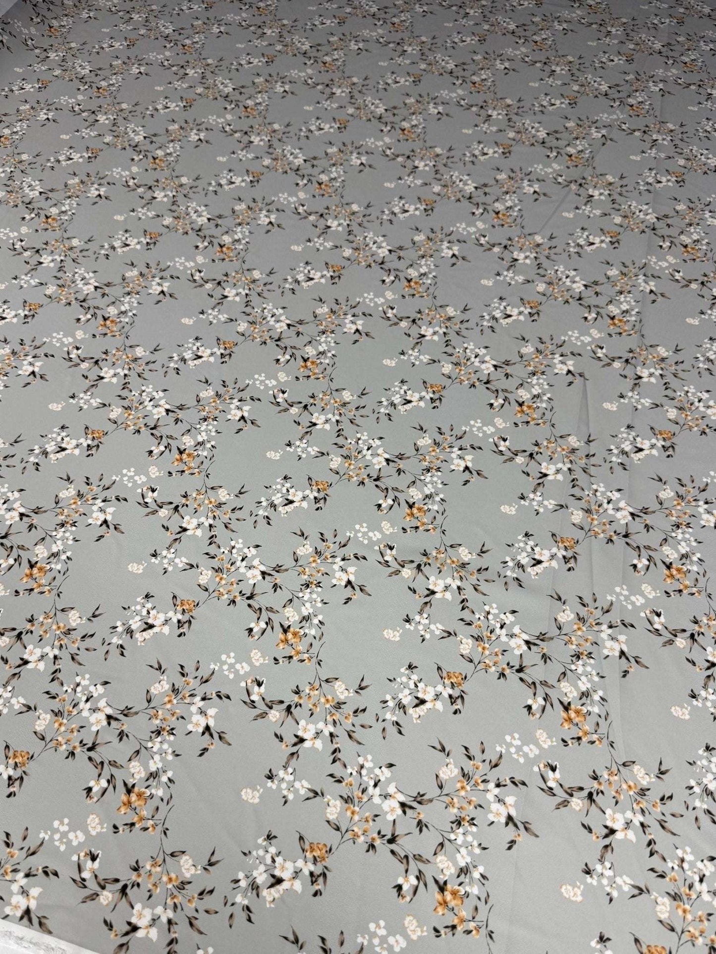 Delicate Cherry Blossom Print Fabric – Available in Satin, Crepe, Spandex & Chiffon | By Metre