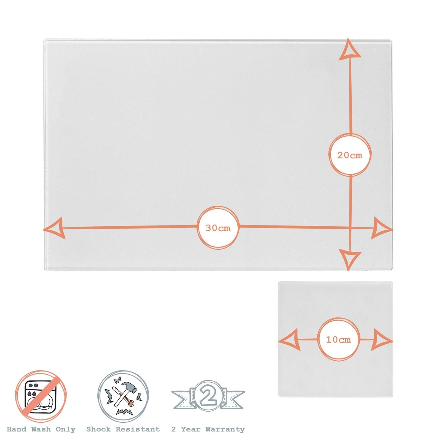 12pc 30cm x 20cm Glass Placemats & Coasters Set