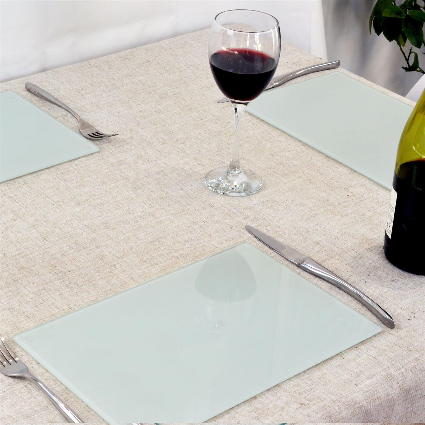 12pc 30cm x 20cm Glass Placemats & Coasters Set