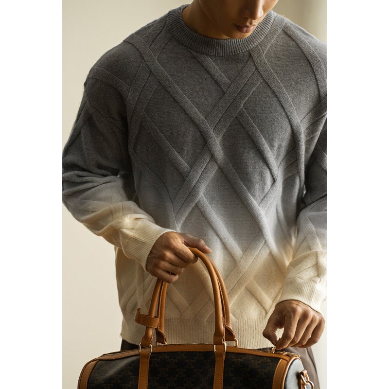 Diamond Lattice Sweater - Gradient Loose