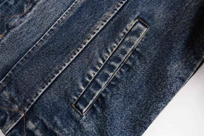 Distressed Punk Denim Jacket