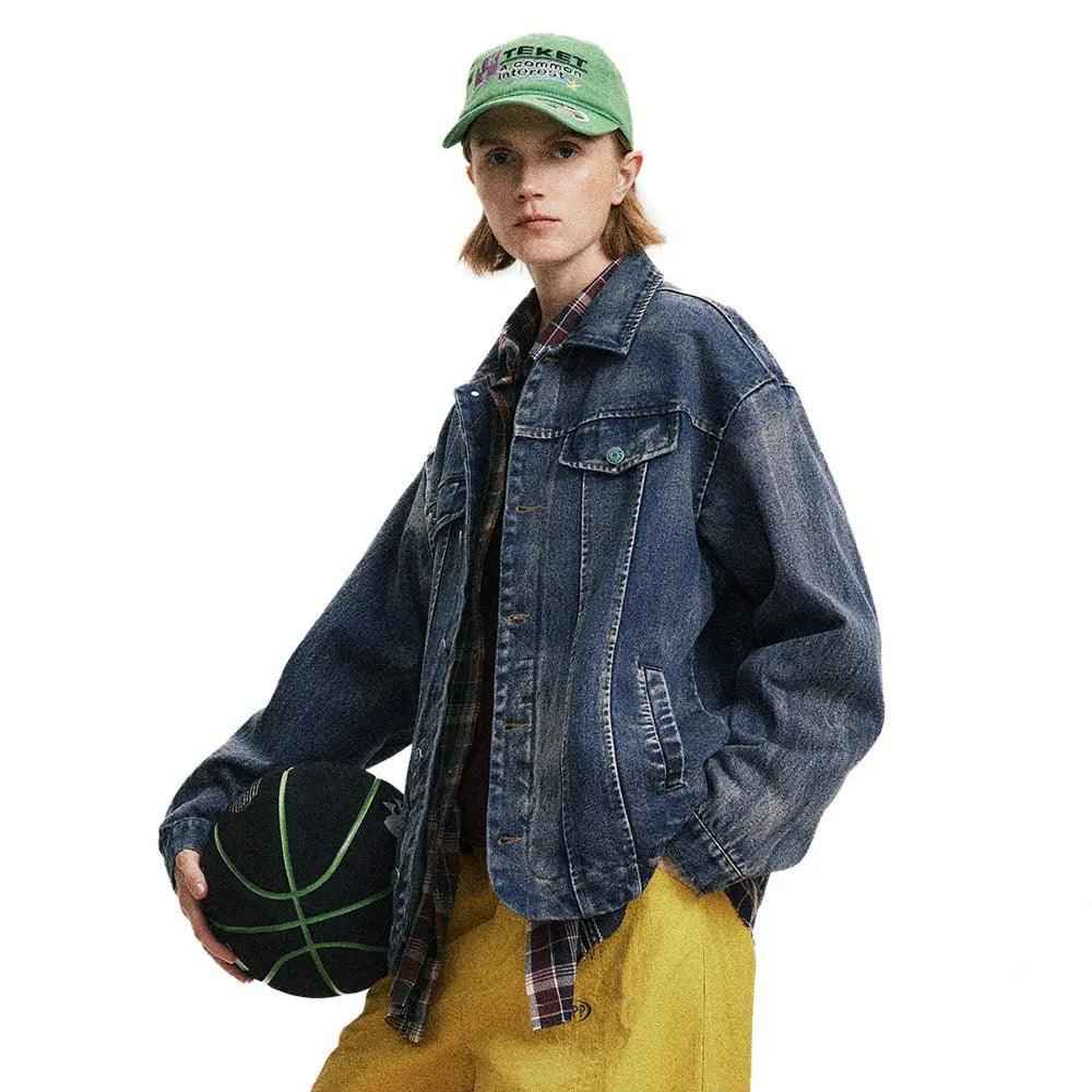 Distressed Punk Denim Jacket