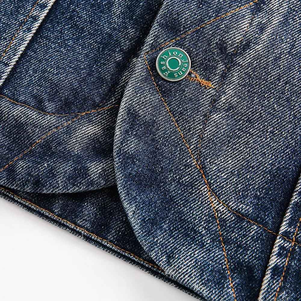 Distressed Punk Denim Jacket