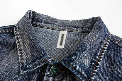 Distressed Punk Denim Jacket