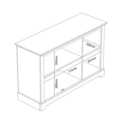 Honition Large Sideboard Ivory 3 Doors 4 Shelves