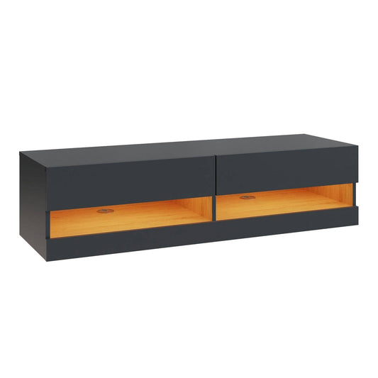 Leon TV Unit Grey 2 Shelves 2 Drawers