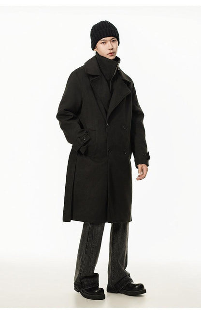 Double Breasted Men's Over the Knee Trench Coat