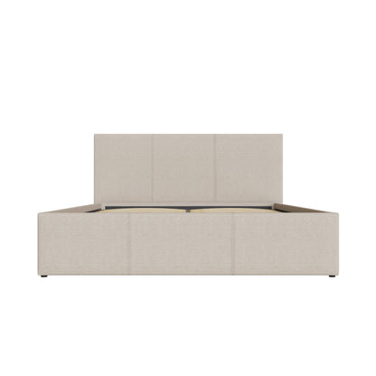 Side Lift Double Ottoman Bed Metal & Wood Natural 5 x 7ft