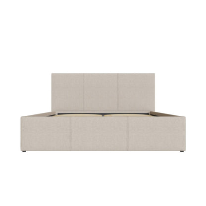Side Lift King Size Ottoman Bed Metal & Wood Natural 5 x 7ft