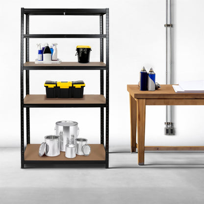 2pc 5-Tier Steel Garage Shelving Units Set - 75 x 30 x 150cm - Galvanised