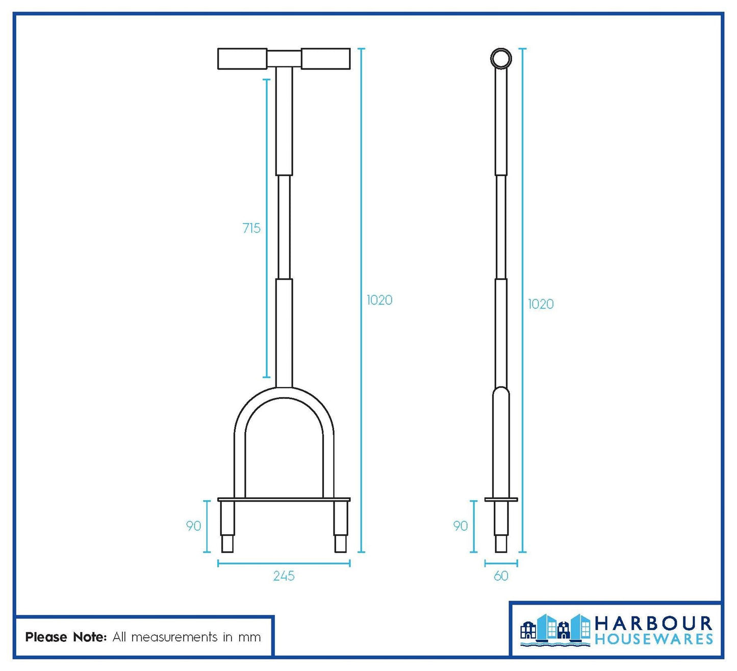 Hollow Tine Lawn Corer - 24.5cm x 1M - Black