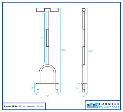 Hollow Tine Lawn Corer - 24.5cm x 1M - Black
