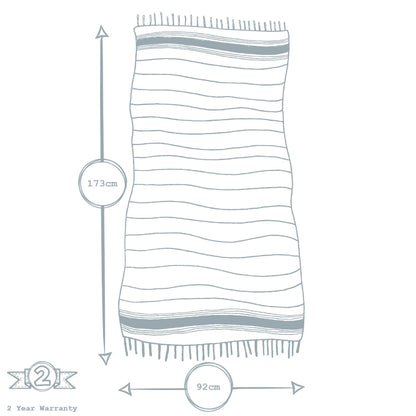 170cm x 90cm Turkish Cotton Pinstripe Bath Towel