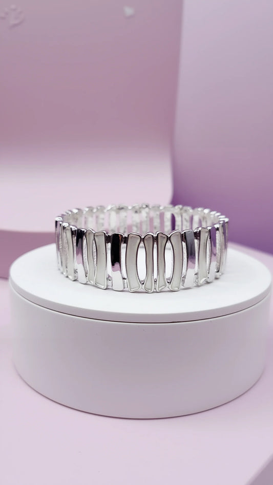 Abstract Oblong Link Stretchy Bracelet