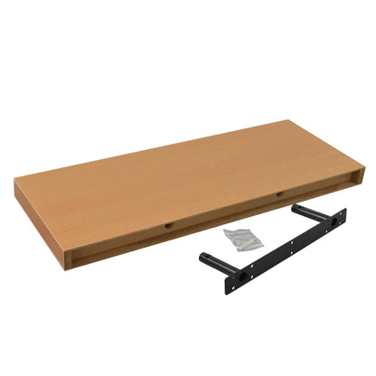 60cm Brown Modern Floating Shelves - Pack of Two