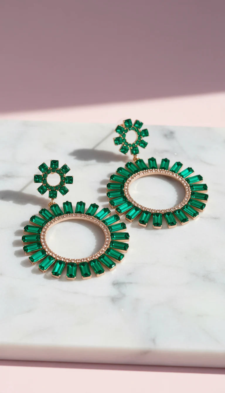 Hoop Crystal Drop & Dangle Earrings