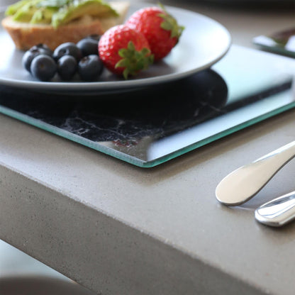 Rectangle Glass Placemats - 30cm x 20cm - Marble - Pack of 6