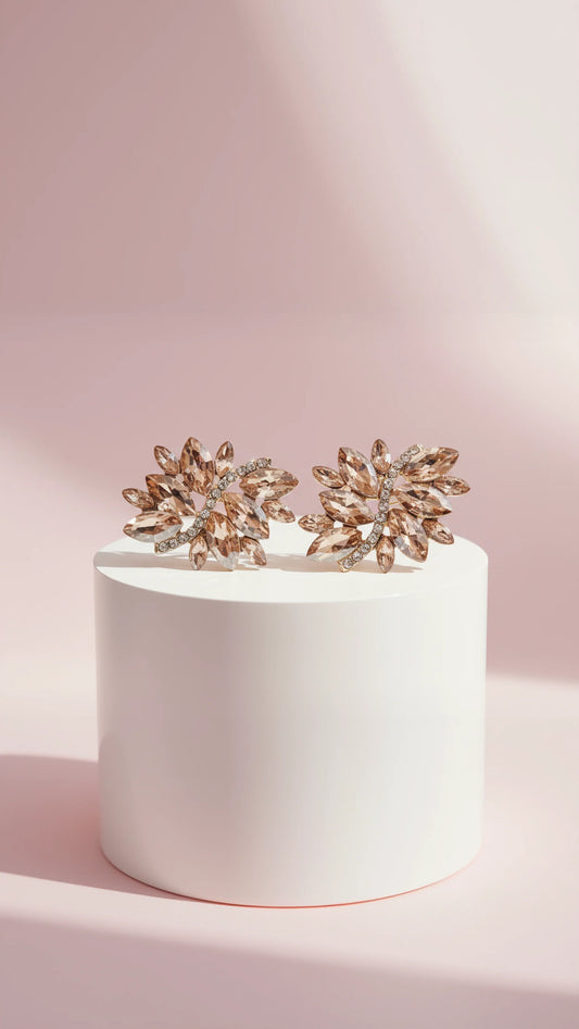 Star Burst Crystal Stud Earrings