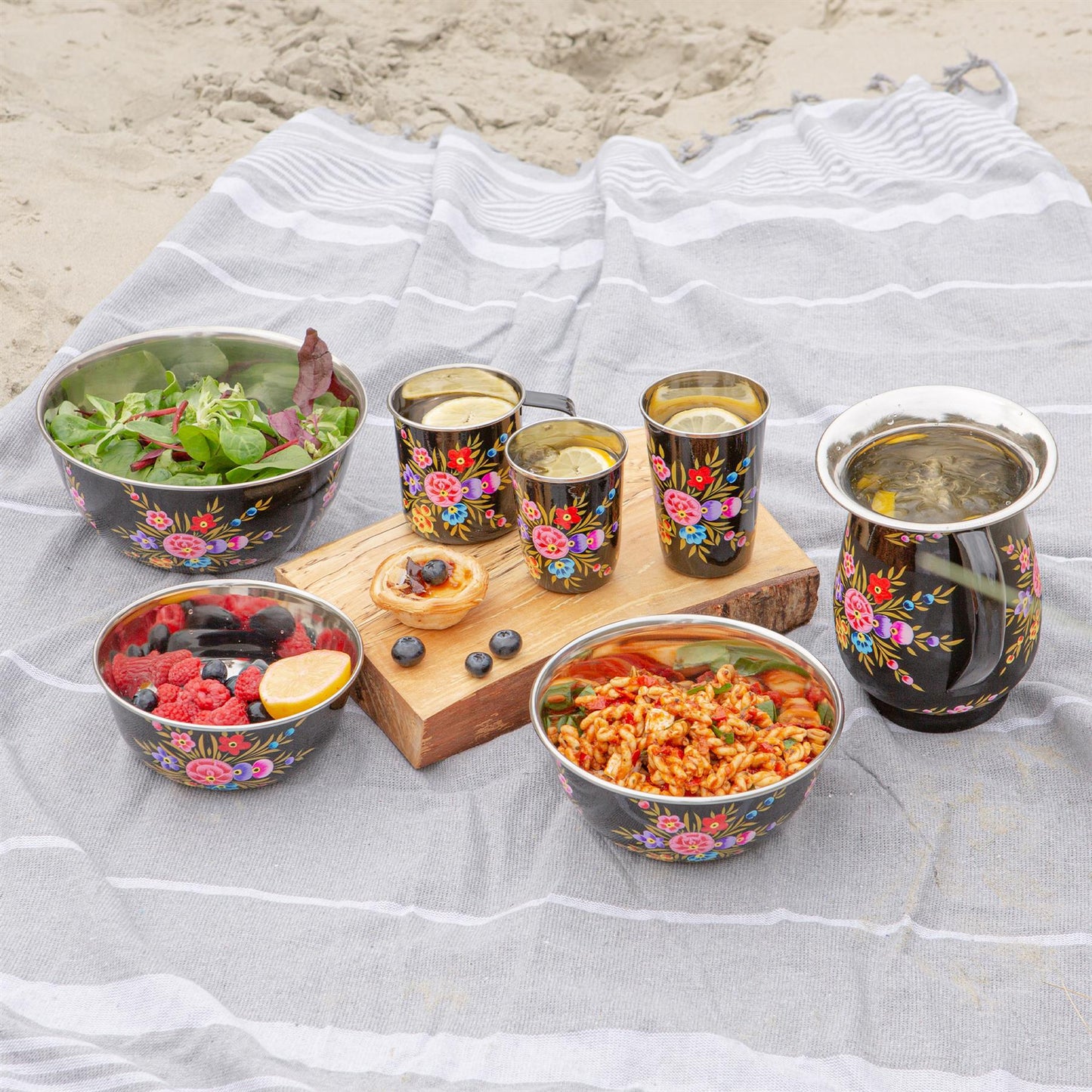 Pansy 18.5cm Stainless Steel Picnic Bowl