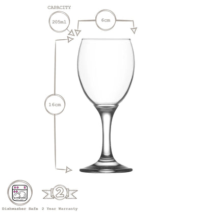 205ml Empire White Wine Glasses - Pack of Six