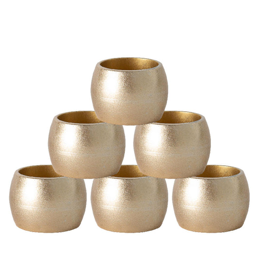 Metallic Gold Melamine Napkin Rings - Pack of Six