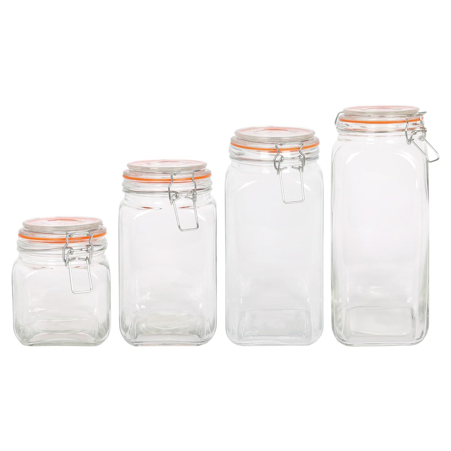 760ml Air tight Square Glass Jar with Clip-Top Lid