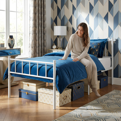 3ft Single Metal Bed Frame - White