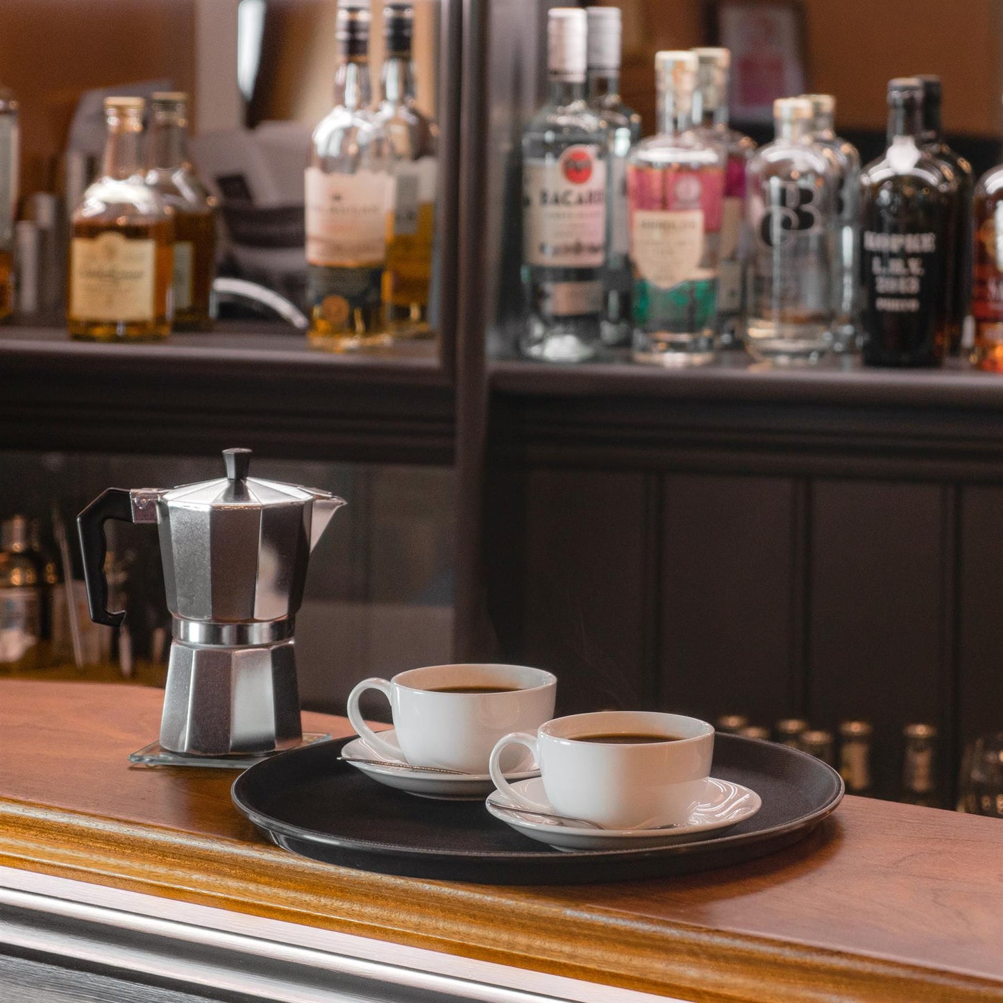 Black 63.5cm x 52cm Oval Non-Slip Serving Tray