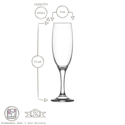 220ml Empire Champagne Flutes - Pack of Six