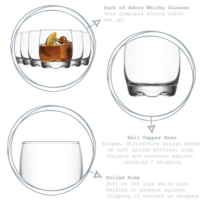 290ml Adora Premium Whisky Glasses - Pack of Six