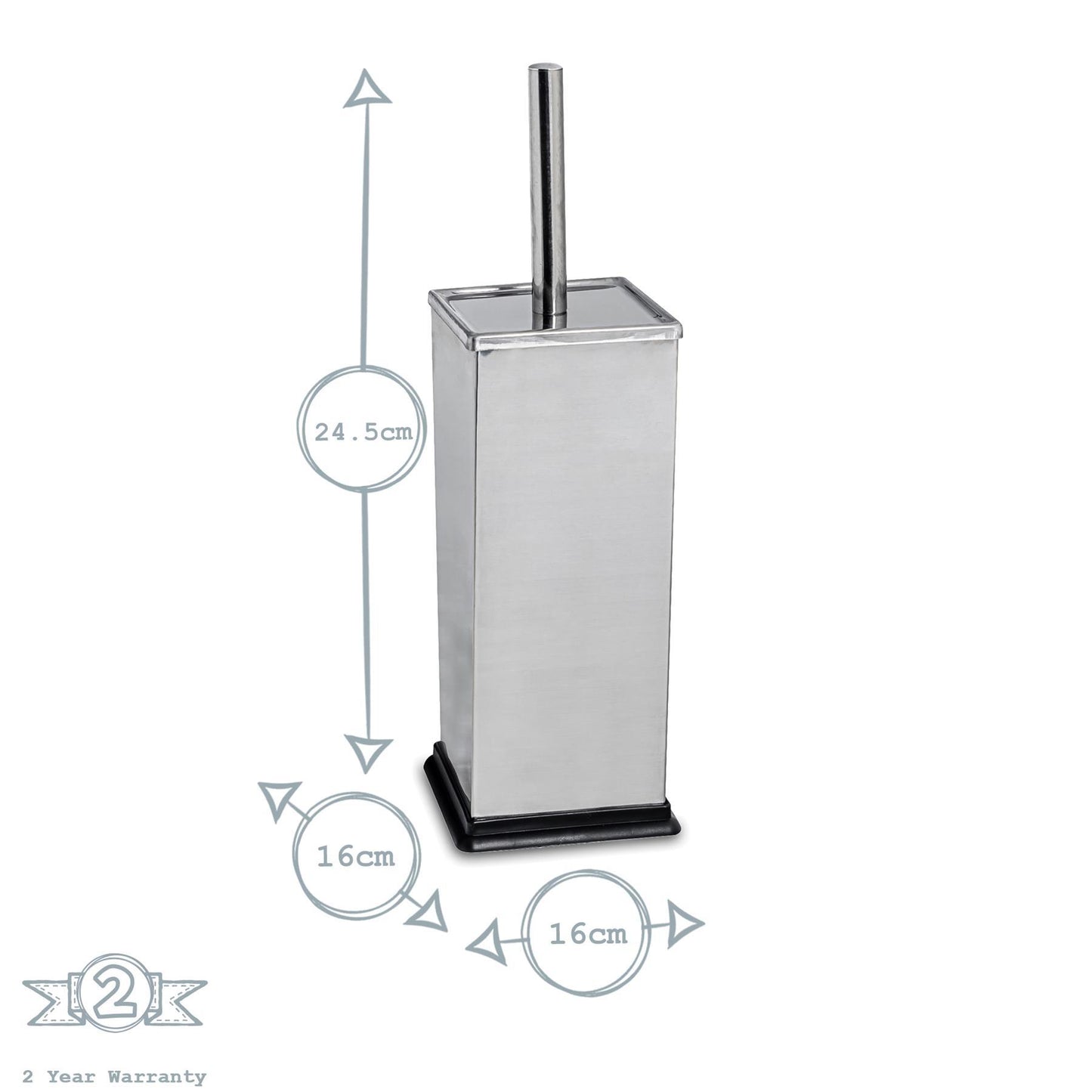 Chrome Square Toilet Brush