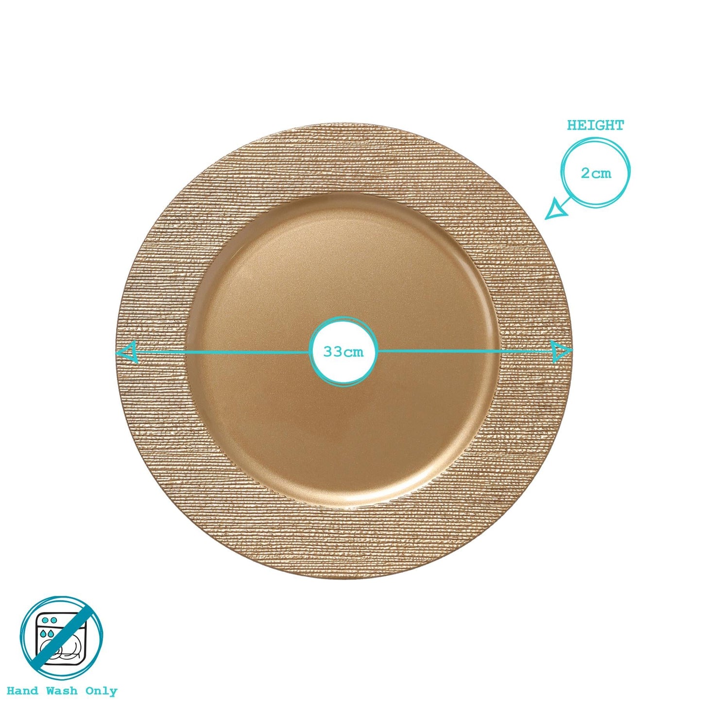 Round Ribbed Charger Plates - 33cm - Pack of 6