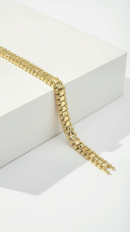 24k Gold Plated Mini Square Link Bracelet